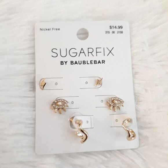 COPY - SUGAR FIX "3 Pair Micro Stud Earring Set" (Gold) ~ NEW!!! - Picture 2 of 5